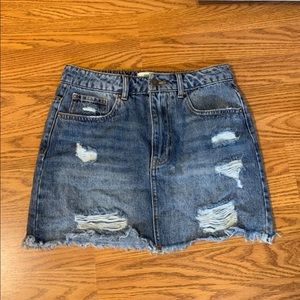 Cute denim jean mini skirt